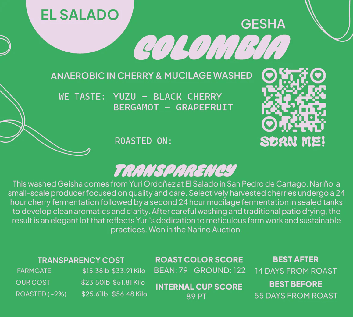 Colombia El Salado Geisha Washed - 200g